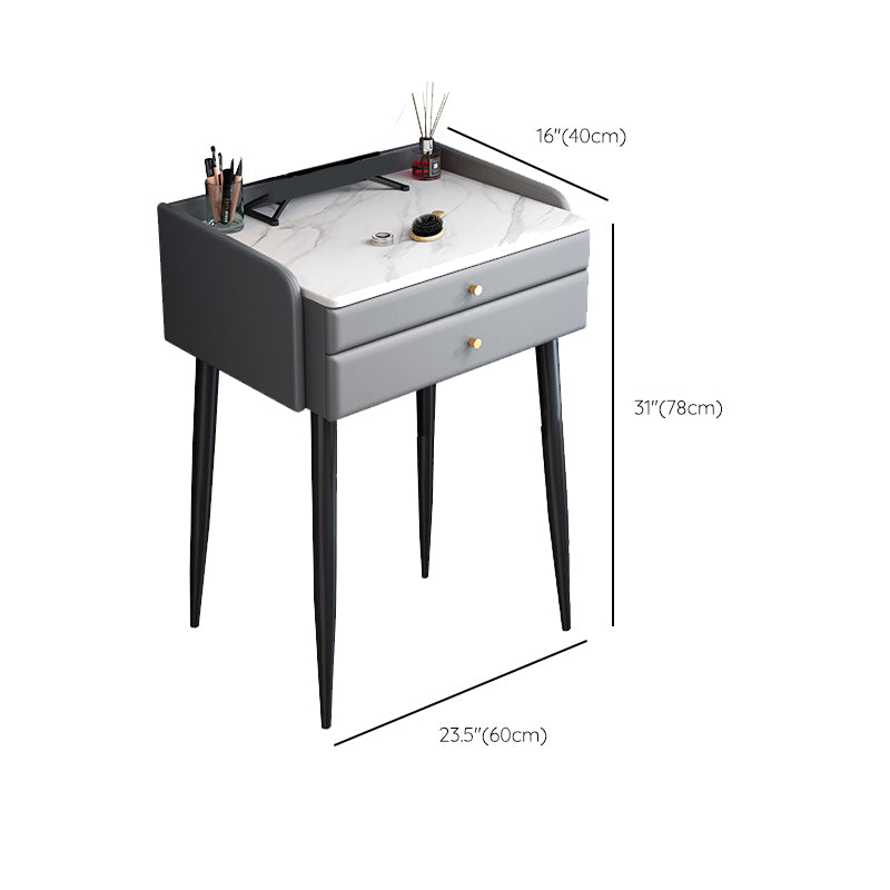 2 cassetti e gioielli Makeup Vanity scrivania moderna per piedi dritti
