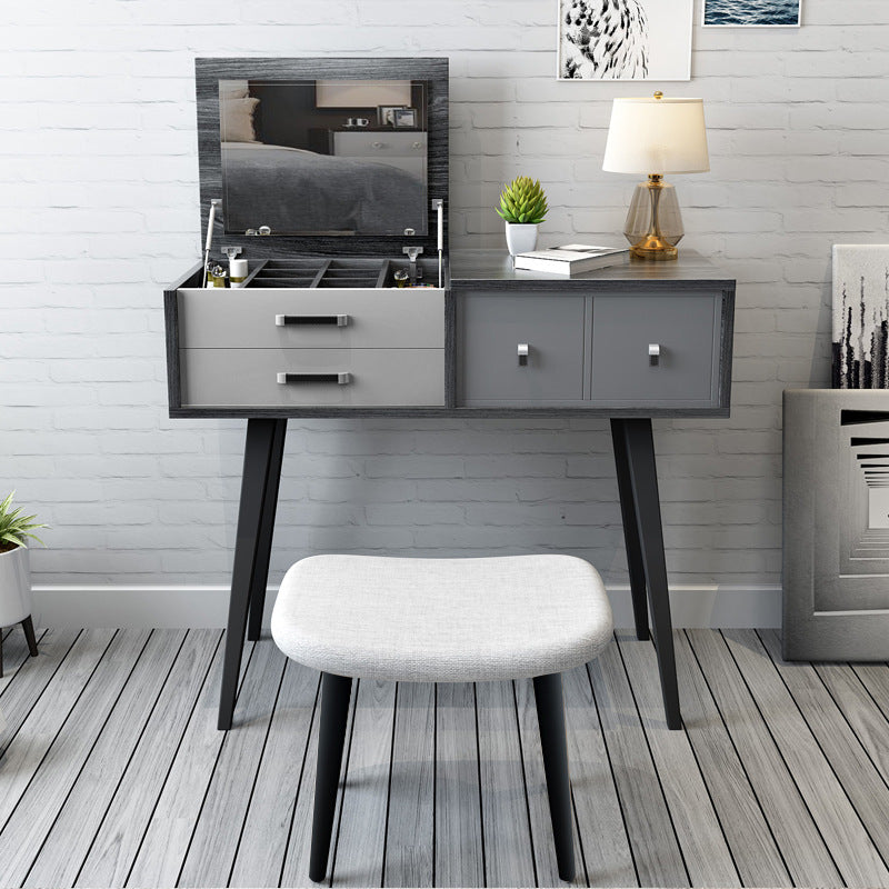 Tavolo da toeletta da toeletta da toeletta per trucco in legno massiccio con cassetti
