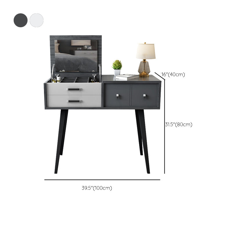 Tavolo da toeletta da toeletta da toeletta per trucco in legno massiccio con cassetti