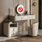 4 Storage Drawers Dresser Stone Top Vanity Set with Padded Stool