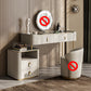 4 Storage Drawers Dresser Stone Top Vanity Set with Padded Stool