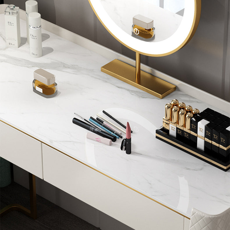 5 lade ijdelheid bureau wit 30.7 "h faux lederen make -up ijdelheid