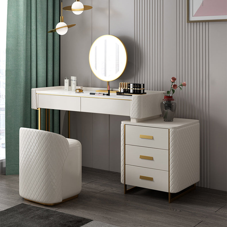 5 lade ijdelheid bureau wit 30.7 "h faux lederen make -up ijdelheid