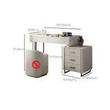 5 lade ijdelheid bureau wit 30.7 "h faux lederen make -up ijdelheid