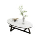 Glam elliptische leistenen salontafel 61 cm H-cocktailtafel met gekruiste poten