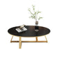 Glam elliptische leistenen salontafel 61 cm H-cocktailtafel met gekruiste poten