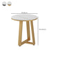 Glam elliptische leistenen salontafel 61 cm H-cocktailtafel met gekruiste poten