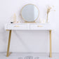 Glam Dresser with 2 Storage Drawers White Vanity Table for Bedroom Clearhalo 'Bedroom Furniture' 'furn' 'furn_makeup_vanities' 'Furniture' 'Makeup Vanities' 'makeup_vanities' 6268541