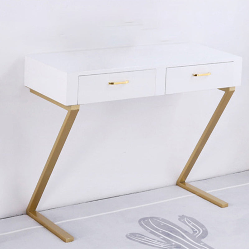 Glam Dresser with 2 Storage Drawers White Vanity Table for Bedroom Clearhalo 'Bedroom Furniture' 'furn' 'furn_makeup_vanities' 'Furniture' 'Makeup Vanities' 'makeup_vanities' 6268544