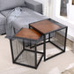 Frame 2 Nesting Coffee Table Iron & Solid Wood Cocktail Table Set Clearhalo 'Coffee & Accent Tables' 'Coffee Tables' 'coffee_tables' 'furn' 'furn_coffee_tables' 'Furniture' 'Living Room Furniture' 6268557