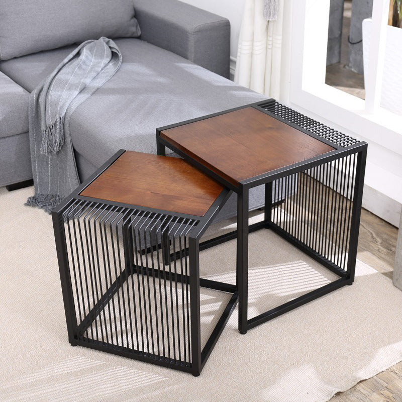 Frame 2 Nesting Coffee Table Iron & Solid Wood Cocktail Table Set Clearhalo 'Coffee & Accent Tables' 'Coffee Tables' 'coffee_tables' 'furn' 'furn_coffee_tables' 'Furniture' 'Living Room Furniture' 6268557