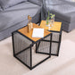 Frame 2 Nesting Coffee Table Iron & Solid Wood Cocktail Table Set 18"L x 18"W x 20"H + 16"L x 16"W x 18"H Natural Clearhalo 'Coffee & Accent Tables' 'Coffee Tables' 'coffee_tables' 'furn' 'furn_coffee_tables' 'Furniture' 'Living Room Furniture' 6268560