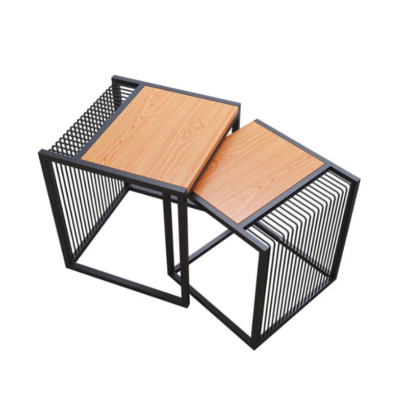 Frame 2 Nesting Coffee Table Iron & Solid Wood Cocktail Table Set Clearhalo 'Coffee & Accent Tables' 'Coffee Tables' 'coffee_tables' 'furn' 'furn_coffee_tables' 'Furniture' 'Living Room Furniture' 6268563