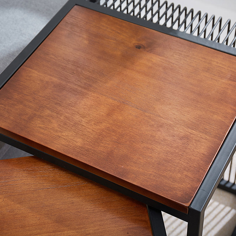 Frame 2 Nesting Coffee Table Iron & Solid Wood Cocktail Table Set Clearhalo 'Coffee & Accent Tables' 'Coffee Tables' 'coffee_tables' 'furn' 'furn_coffee_tables' 'Furniture' 'Living Room Furniture' 6268566