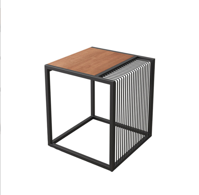 Frame 2 Nesting Coffee Table Iron & Solid Wood Cocktail Table Set 16"L x 16"W x 18"H Brown Clearhalo 'Coffee & Accent Tables' 'Coffee Tables' 'coffee_tables' 'furn' 'furn_coffee_tables' 'Furniture' 'Living Room Furniture' 6268569