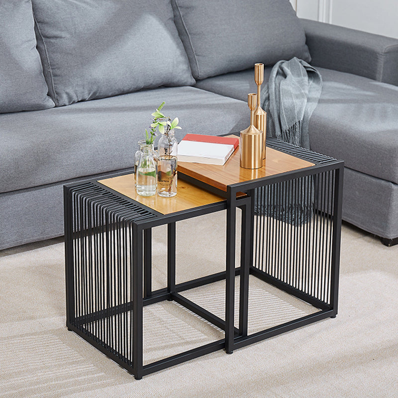 Frame 2 Nesting Coffee Table Iron & Solid Wood Cocktail Table Set Clearhalo 'Coffee & Accent Tables' 'Coffee Tables' 'coffee_tables' 'furn' 'furn_coffee_tables' 'Furniture' 'Living Room Furniture' 6268573