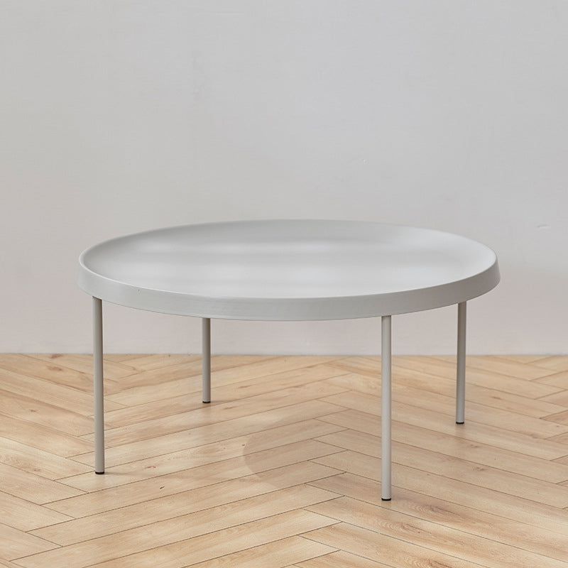 Mid-Century Modern Tray Top Coffee Table 4 Legs Iron Cocktail Table 30"L x 30"W x 14"H Light Gray Clearhalo 'Coffee & Accent Tables' 'Coffee Tables' 'coffee_tables' 'furn' 'furn_coffee_tables' 'Furniture' 'Living Room Furniture' 6268596