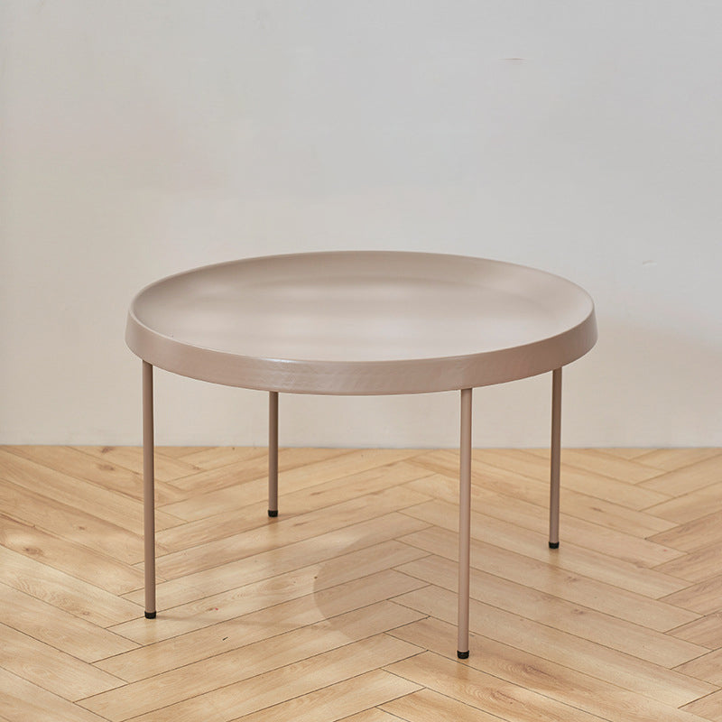 Mid-Century Modern Tray Top Coffee Table 4 Legs Iron Cocktail Table 20"L x 20"W x 18"H Khaki Clearhalo 'Coffee & Accent Tables' 'Coffee Tables' 'coffee_tables' 'furn' 'furn_coffee_tables' 'Furniture' 'Living Room Furniture' 6268597