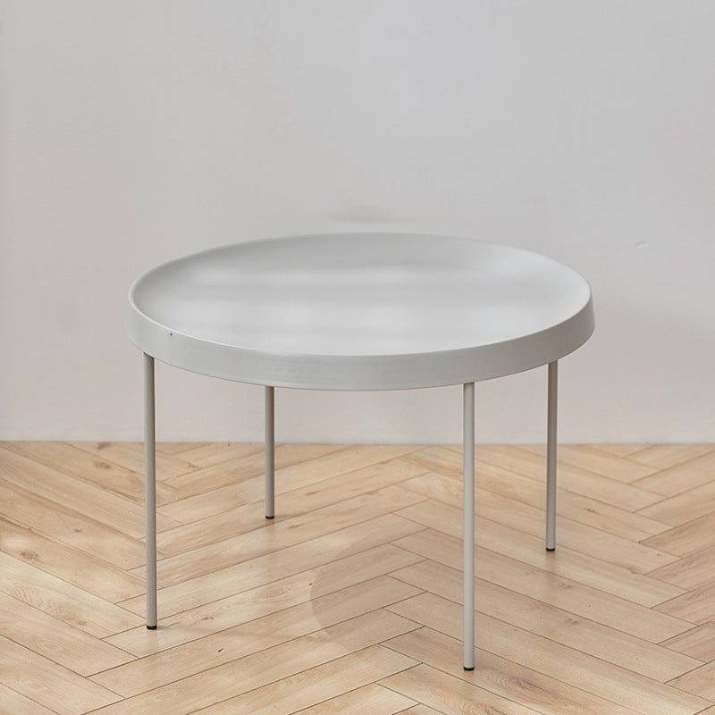 Mid-Century Modern Tray Top Coffee Table 4 Legs Iron Cocktail Table 20"L x 20"W x 18"H Light Gray Clearhalo 'Coffee & Accent Tables' 'Coffee Tables' 'coffee_tables' 'furn' 'furn_coffee_tables' 'Furniture' 'Living Room Furniture' 6268599