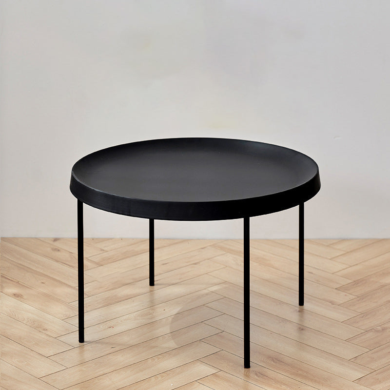 Mid-Century Modern Tray Top Coffee Table 4 Legs Iron Cocktail Table 20"L x 20"W x 18"H Black Clearhalo 'Coffee & Accent Tables' 'Coffee Tables' 'coffee_tables' 'furn' 'furn_coffee_tables' 'Furniture' 'Living Room Furniture' 6268601
