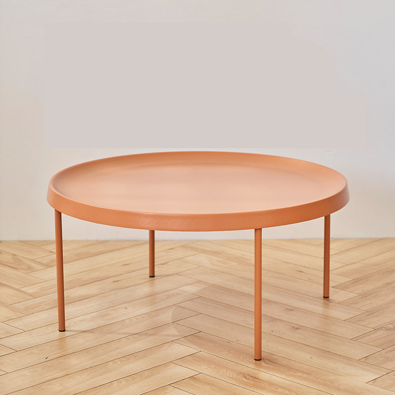 Mid-Century Modern Tray Top Coffee Table 4 Legs Iron Cocktail Table 30"L x 30"W x 14"H Orange Clearhalo 'Coffee & Accent Tables' 'Coffee Tables' 'coffee_tables' 'furn' 'furn_coffee_tables' 'Furniture' 'Living Room Furniture' 6268603