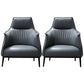 Leather Lounge Chair Solid Color Arms Included Chair with Black Legs