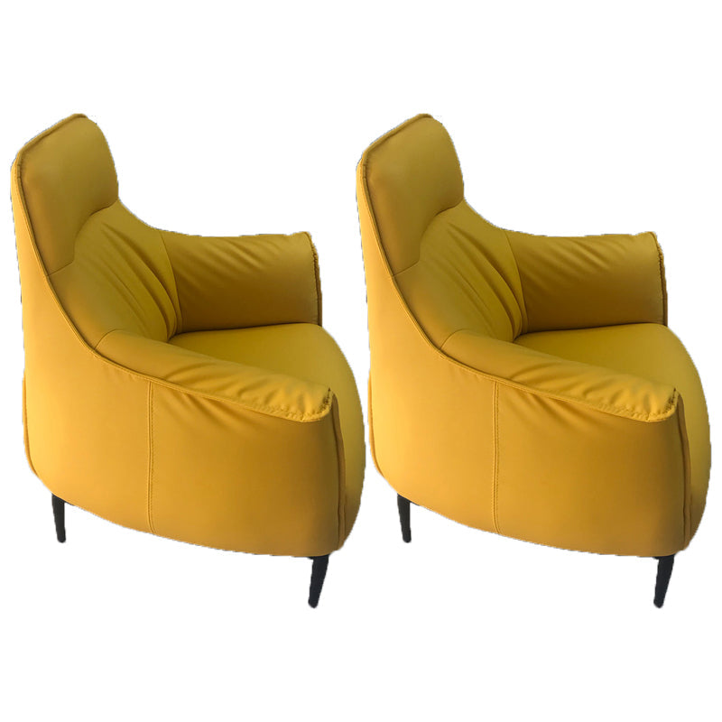 Leather Lounge Chair Solid Color Arms Included Chair with Black Legs