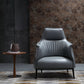Leather Lounge Chair Solid Color Arms Included Chair with Black Legs
