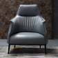 Leather Lounge Chair Solid Color Arms Included Chair with Black Legs