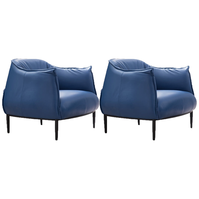 Leather Lounge Chair Solid Color Arms Included Chair with Black Legs