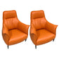 Leather Lounge Chair Solid Color Arms Included Chair with Black Legs