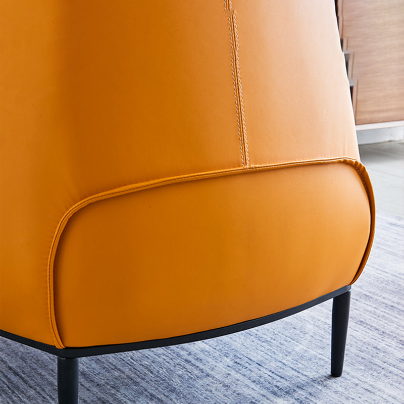 Leather Lounge Chair Solid Color Arms Included Chair with Black Legs