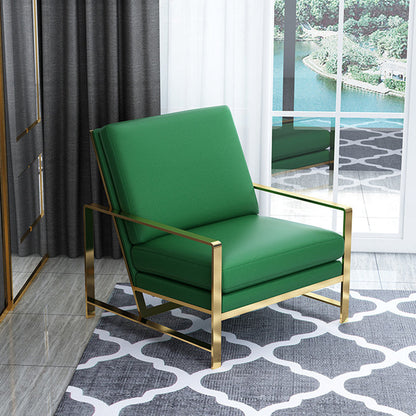 Faux Leather Arm Chair 33.07" Wide Arms Included Chair with Pillow Back