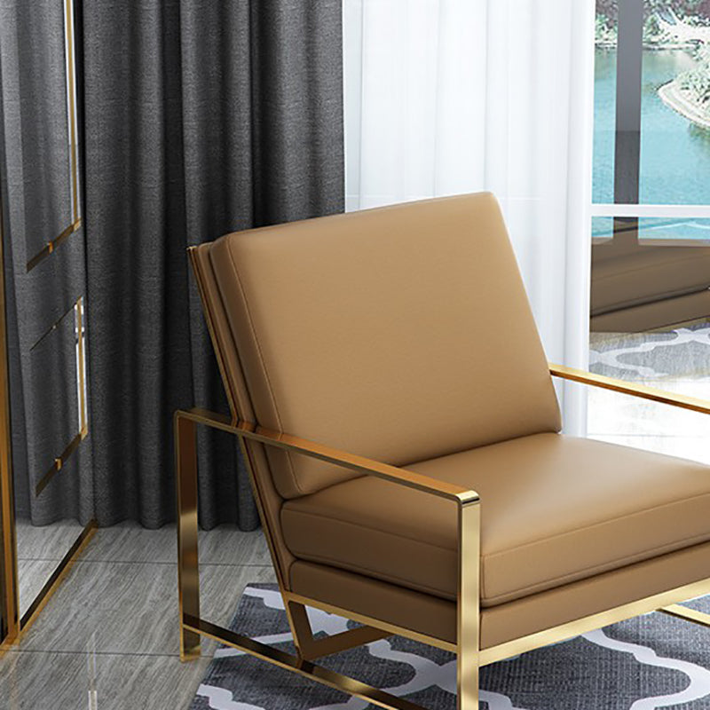 Faux Leather Arm Chair 33.07" Wide Arms Included Chair with Pillow Back