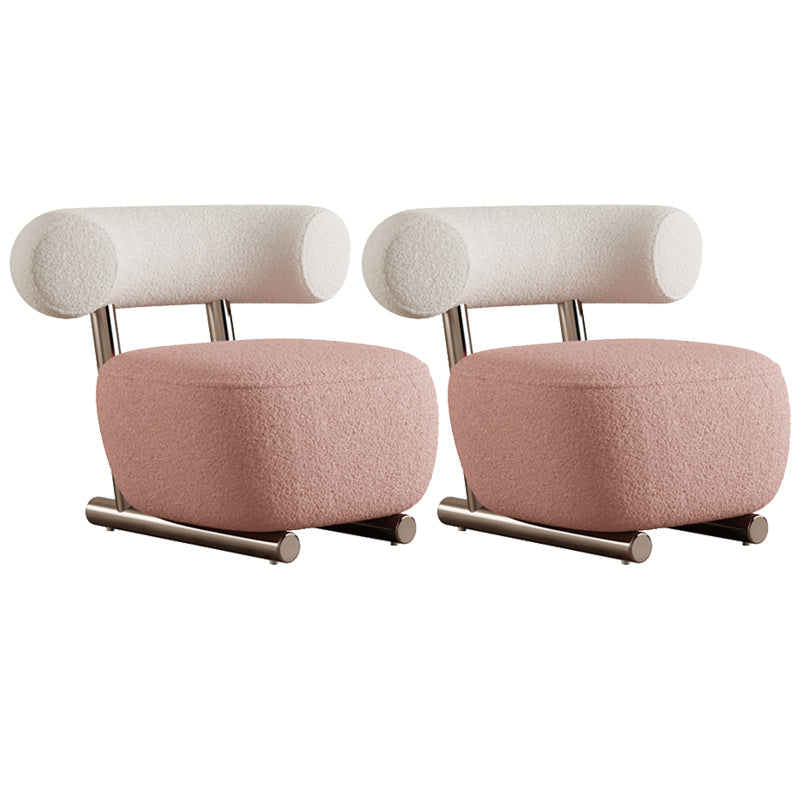 36.22" Wide Parsons Chair Wool Armless Chair for Living Room Wool Pink 2 Piece Set Clearhalo 'Accent Chairs' 'accent_chairs' 'Chairs & Seating' 'furn' 'furn_accent_chairs' 'Furniture' 'Living Room Furniture' 6268691