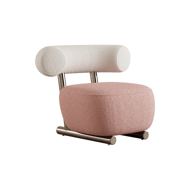 36.22" Wide Parsons Chair Wool Armless Chair for Living Room Wool Pink 1 Piece Clearhalo 'Accent Chairs' 'accent_chairs' 'Chairs & Seating' 'furn' 'furn_accent_chairs' 'Furniture' 'Living Room Furniture' 6268700
