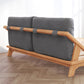 Midden-eeuws modern bedframe massief houten standaard bed as gestoffeerd hoofdeinde hoofdeinde