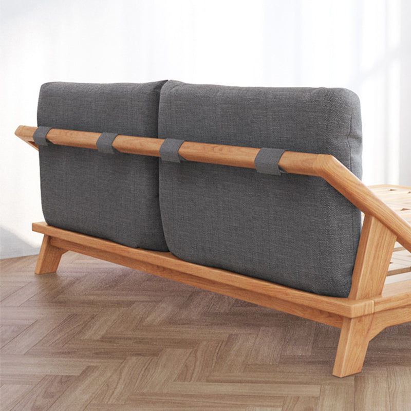 Midden-eeuws modern bedframe massief houten standaard bed as gestoffeerd hoofdeinde hoofdeinde