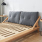 Midden-eeuws modern bedframe massief houten standaard bed as gestoffeerd hoofdeinde hoofdeinde