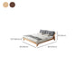 Midden-eeuws modern bedframe massief houten standaard bed as gestoffeerd hoofdeinde hoofdeinde