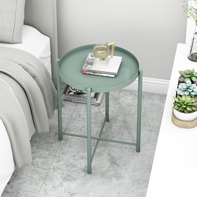 Mid-Century Metal Corner Table Tray Top Round Side End Table Clearhalo 'Coffee & Accent Tables' 'End & Side Tables' 'end_side_tables' 'furn' 'furn_end_side_tables' 'Furniture' 'Living Room Furniture' 6268748