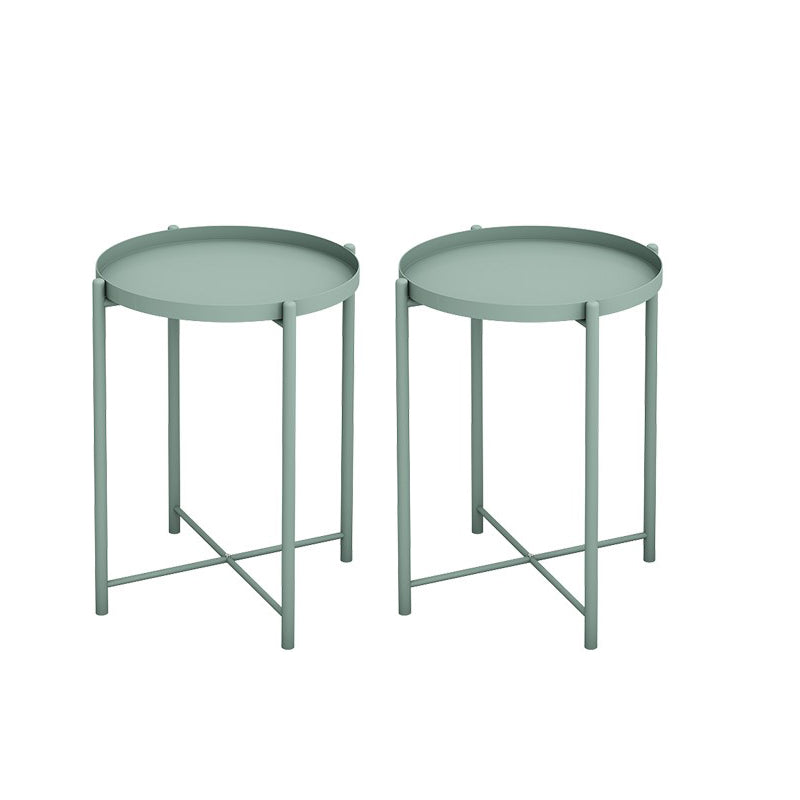 Mid-Century Metal Corner Table Tray Top Round Side End Table Green 2 Shelves Not Included Clearhalo 'Coffee & Accent Tables' 'End & Side Tables' 'end_side_tables' 'furn' 'furn_end_side_tables' 'Furniture' 'Living Room Furniture' 6268761