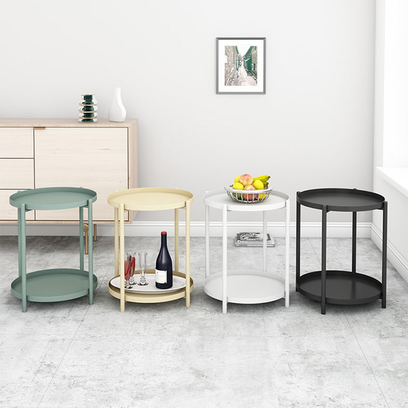 Mid-Century Metal Corner Table Tray Top Round Side End Table Clearhalo 'Coffee & Accent Tables' 'End & Side Tables' 'end_side_tables' 'furn' 'furn_end_side_tables' 'Furniture' 'Living Room Furniture' 6268765