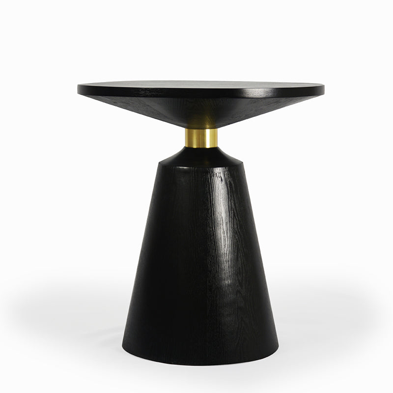 Contemporary Solid Wood Pedestal Round Living Room Side End Table Black 1 Clearhalo 'Coffee & Accent Tables' 'End & Side Tables' 'end_side_tables' 'furn' 'furn_end_side_tables' 'Furniture' 'Living Room Furniture' 6268785