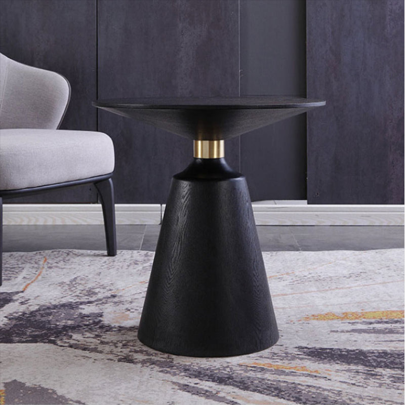 Contemporary Solid Wood Pedestal Round Living Room Side End Table Clearhalo 'Coffee & Accent Tables' 'End & Side Tables' 'end_side_tables' 'furn' 'furn_end_side_tables' 'Furniture' 'Living Room Furniture' 6268787