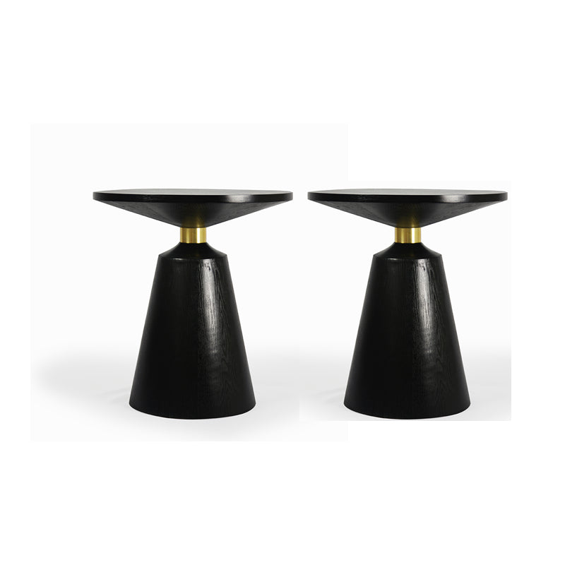 Contemporary Solid Wood Pedestal Round Living Room Side End Table Black 2 Clearhalo 'Coffee & Accent Tables' 'End & Side Tables' 'end_side_tables' 'furn' 'furn_end_side_tables' 'Furniture' 'Living Room Furniture' 6268793