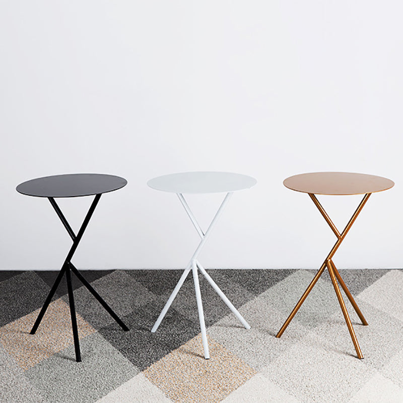 Mid-Century Round Side End Table Metal Cross Legs End Table, 22.8" Tall Clearhalo 'Coffee & Accent Tables' 'End & Side Tables' 'end_side_tables' 'furn' 'furn_end_side_tables' 'Furniture' 'Living Room Furniture' 6268818