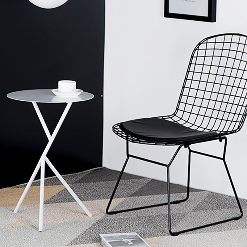 Mid-Century Round Side End Table Metal Cross Legs End Table, 22.8" Tall Clearhalo 'Coffee & Accent Tables' 'End & Side Tables' 'end_side_tables' 'furn' 'furn_end_side_tables' 'Furniture' 'Living Room Furniture' 6268823