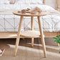 Modernistic Ashwood 3 Legs with Storage Round Double Tier Side Table