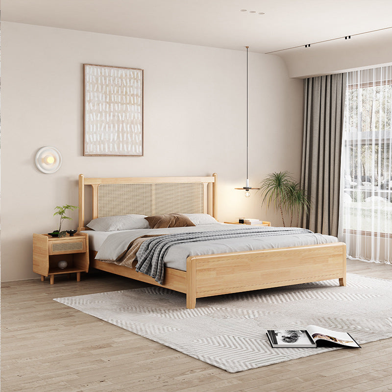 Lit standard en bois massif couleurs massives lit tropical avec des jambes en or personnalisées